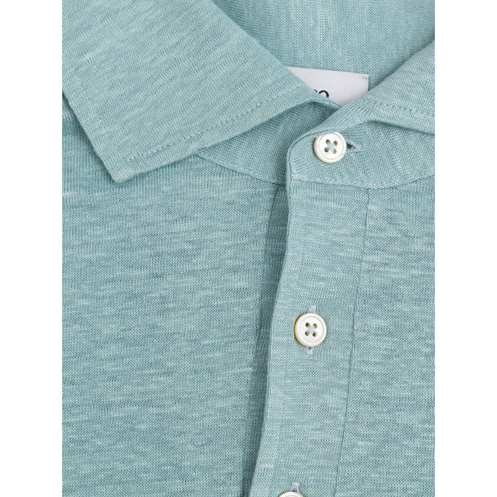 Blue Linen Polo Shirt