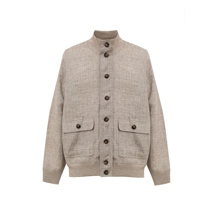 Beige Linen Jackets & Coat