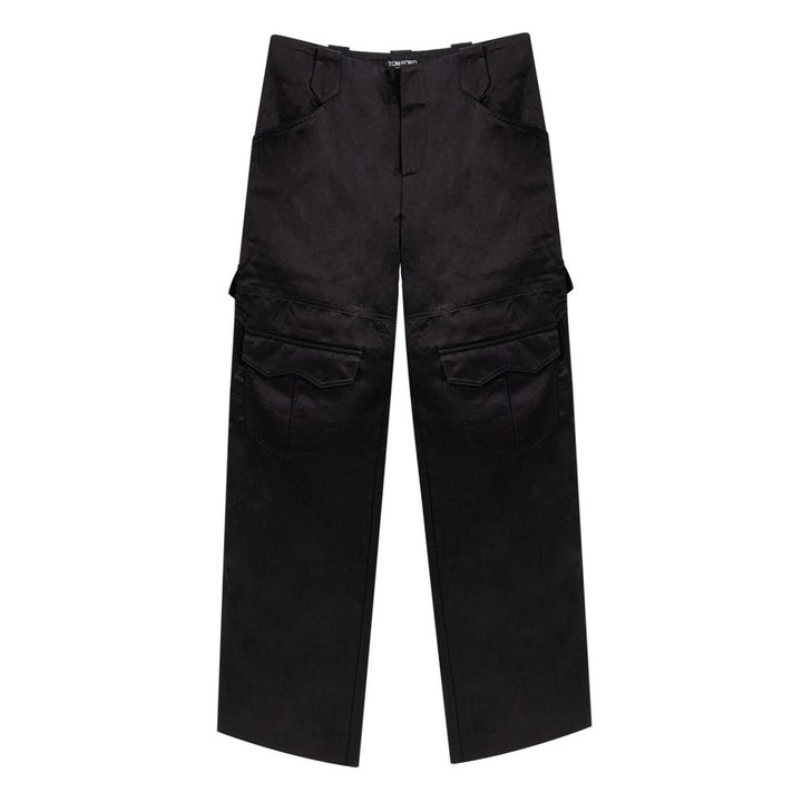 Black Viscose Cargo Pant