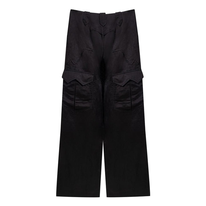 Black Viscose Cargo Pant