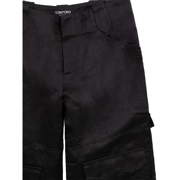 Black Viscose Cargo Pant