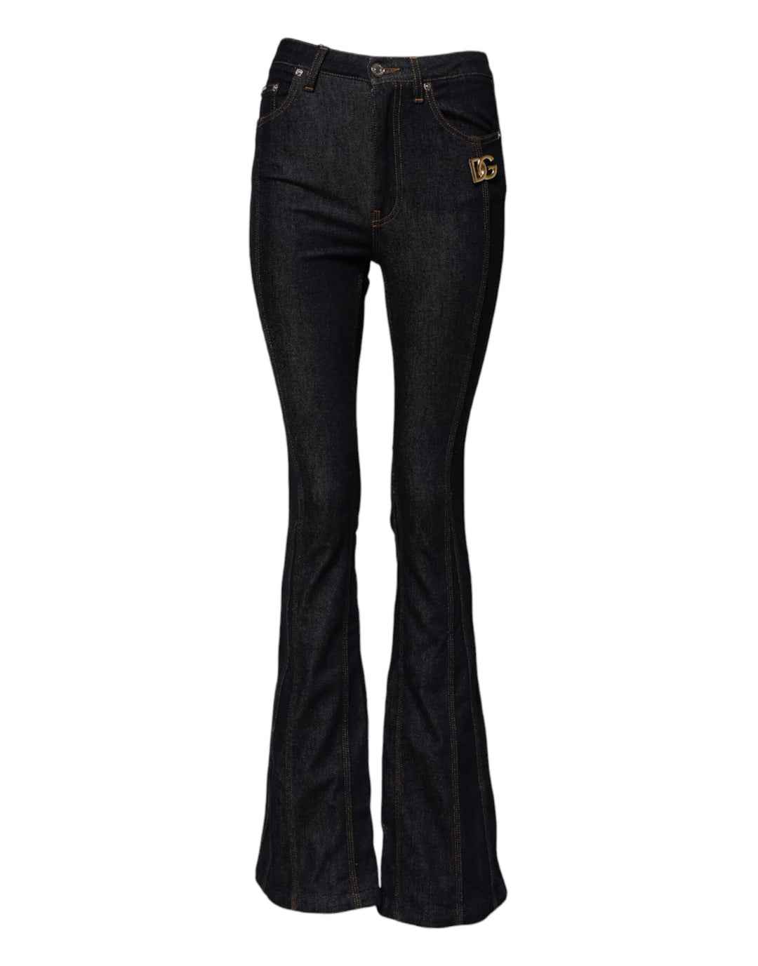 Black Cotton Mid Waist Bootcut Denim Jeans