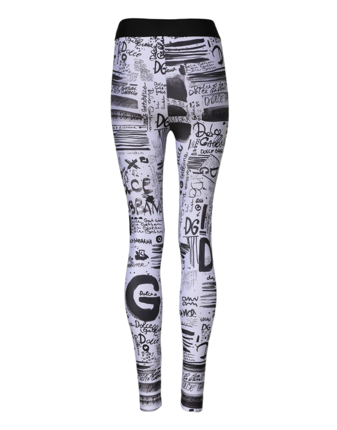 White Graphic HighWaist Skinny Leggings Pants