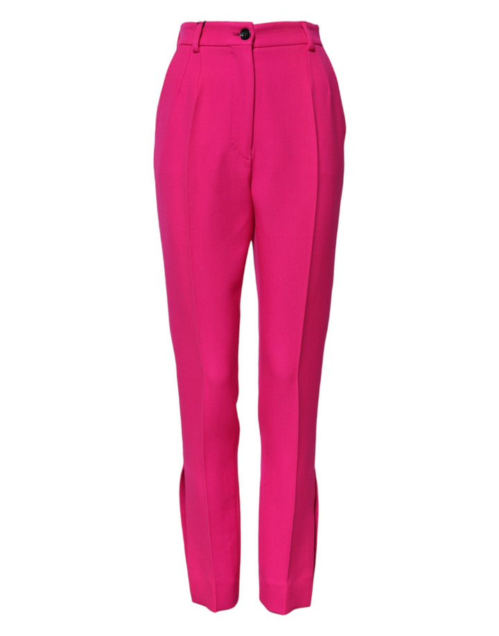 Fuchsia Pink HighWaist Tapered Trouser Pants