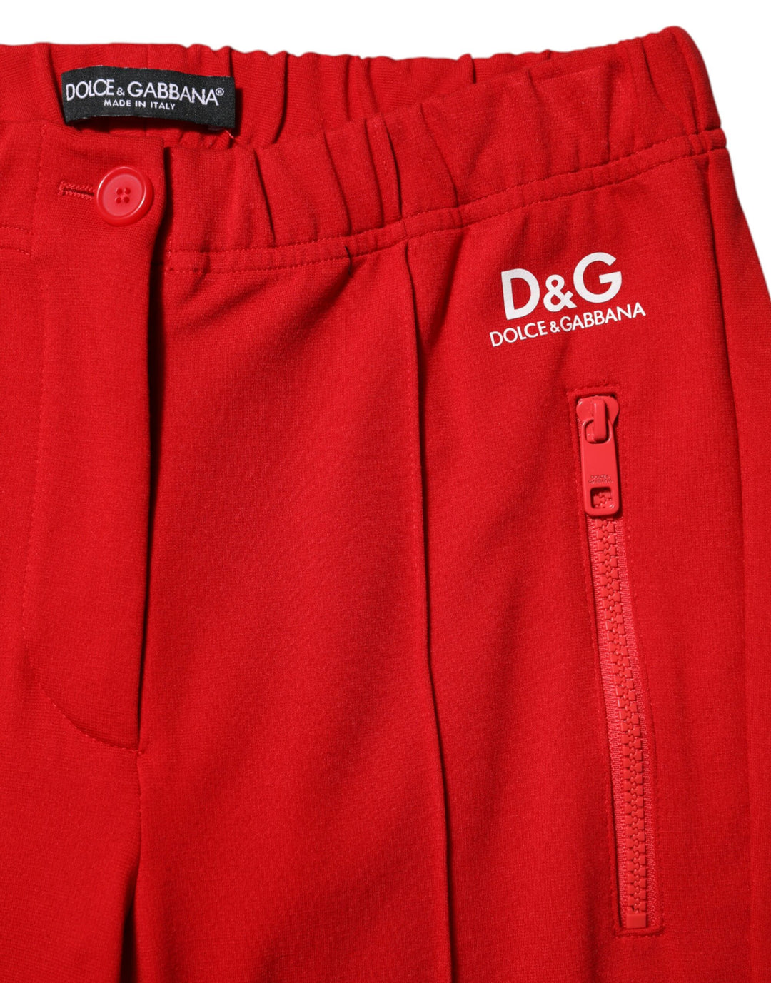 Red Mid Waist Slim Fit Pants