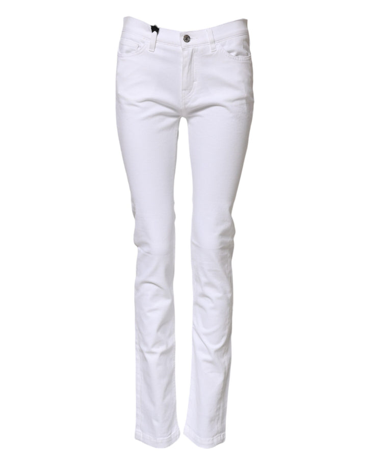 White GRACE Mid Waisted Skinny Denim Jeans