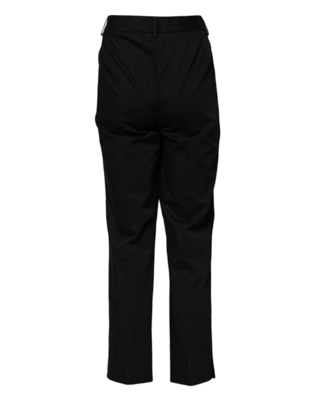 Black Cotton High Waist Formal Pants