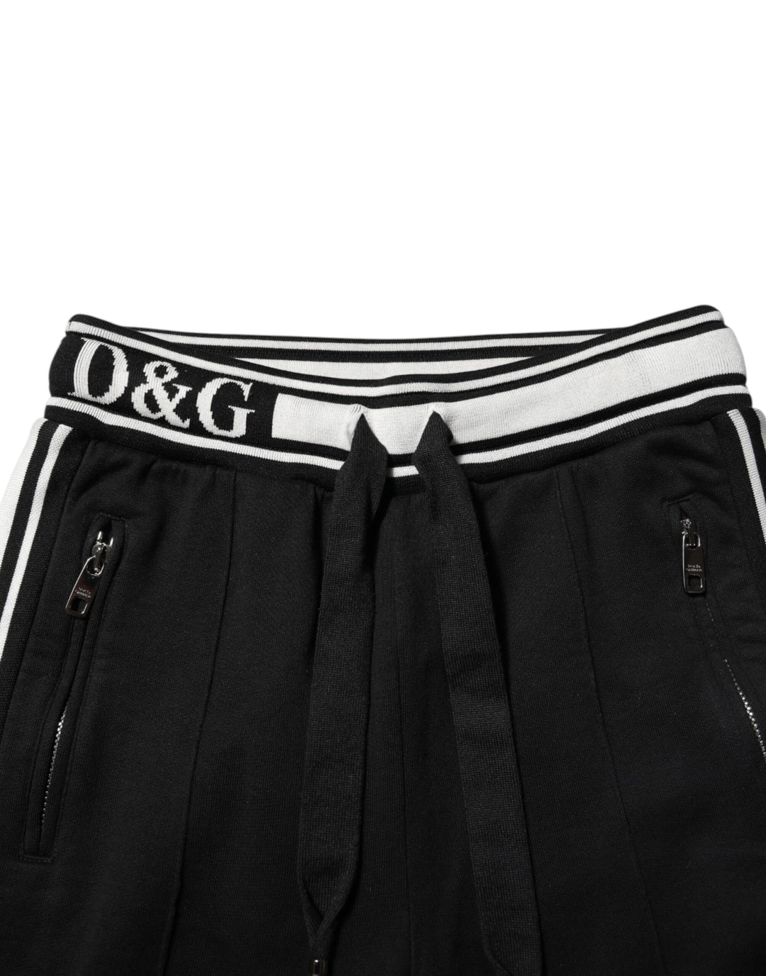 Black Cotton Jogger Logo Waist Pants
