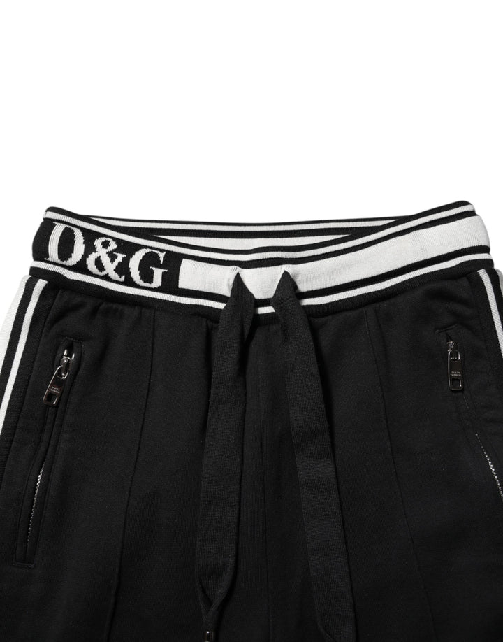 Black Cotton Jogger Logo Waist Pants