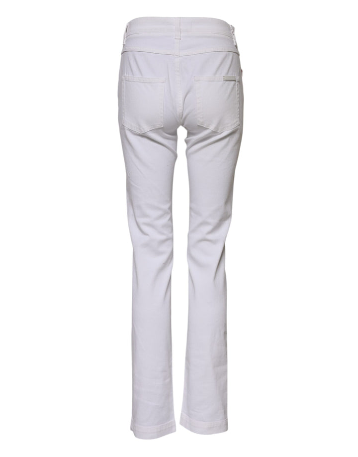 White Floral Embroidery GIRLY Denim Jeans