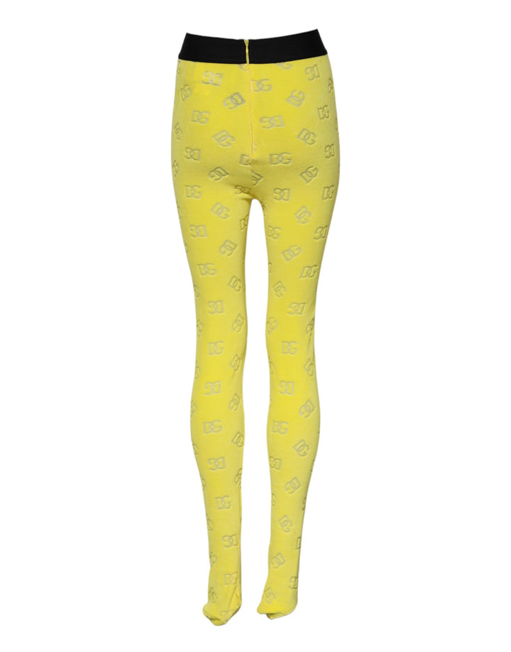 Yellow Logo Slim Fit Leggings Pants