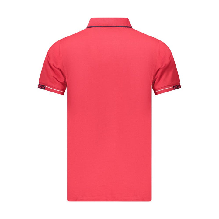 Red Cotton Men Polo Shirt