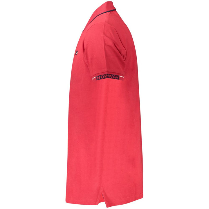 Red Cotton Men Polo Shirt