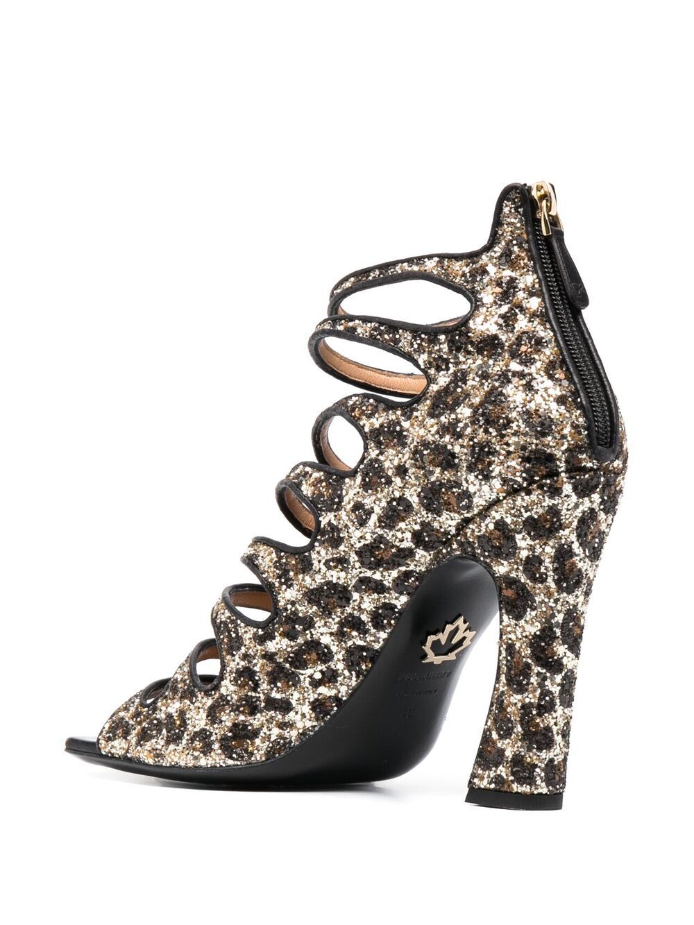 DSQUARED2 glitter-embellished leopard-print sandals-2