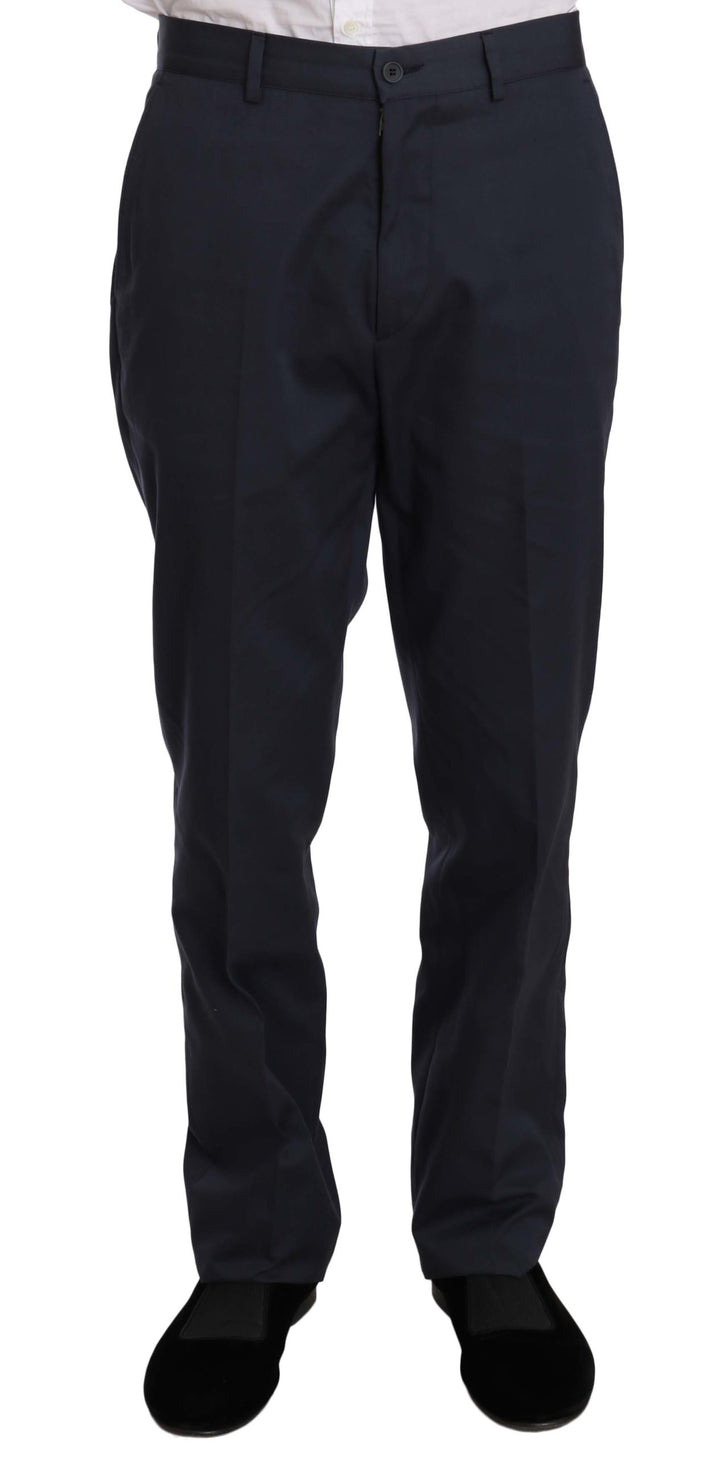 Romeo Gigli Two Piece 3 Button Cotton Blue Solid Suit
