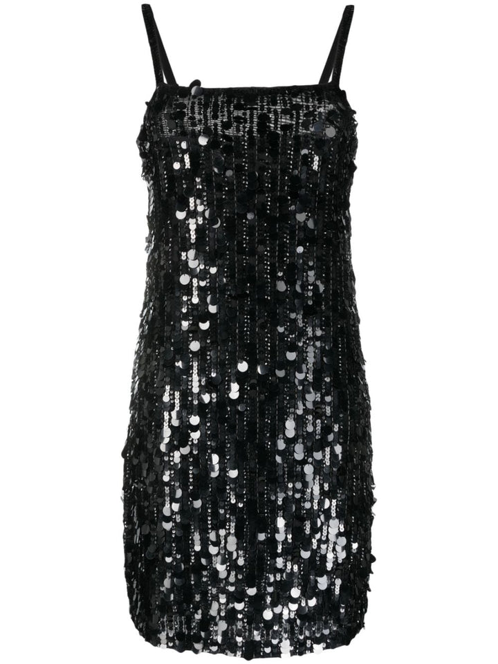 PAROSH sequined sleeveless minidress-0