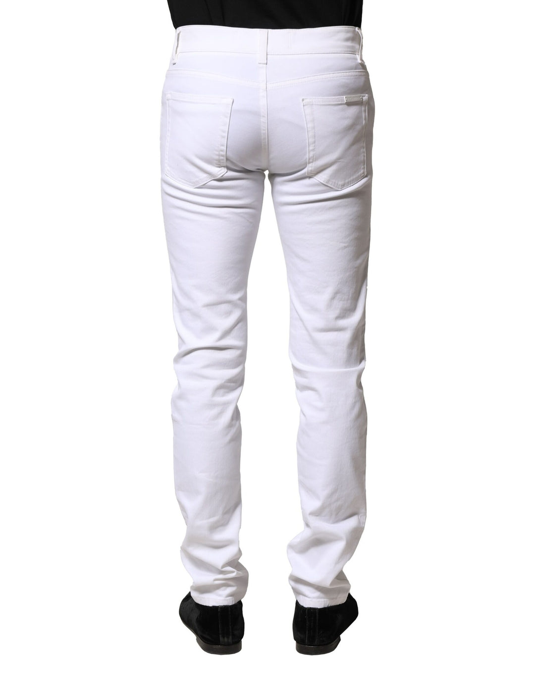 White Cotton Skinny Men Denim Jeans