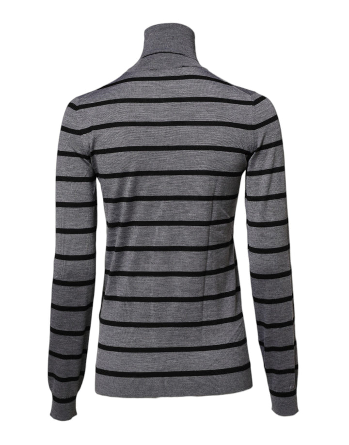 Gray Floral Embroidery Pullover Sweater