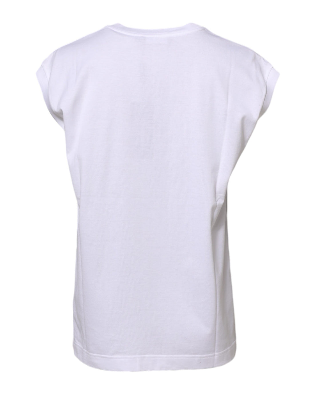 White Cotton Sleeveless Women Tank T-shirt