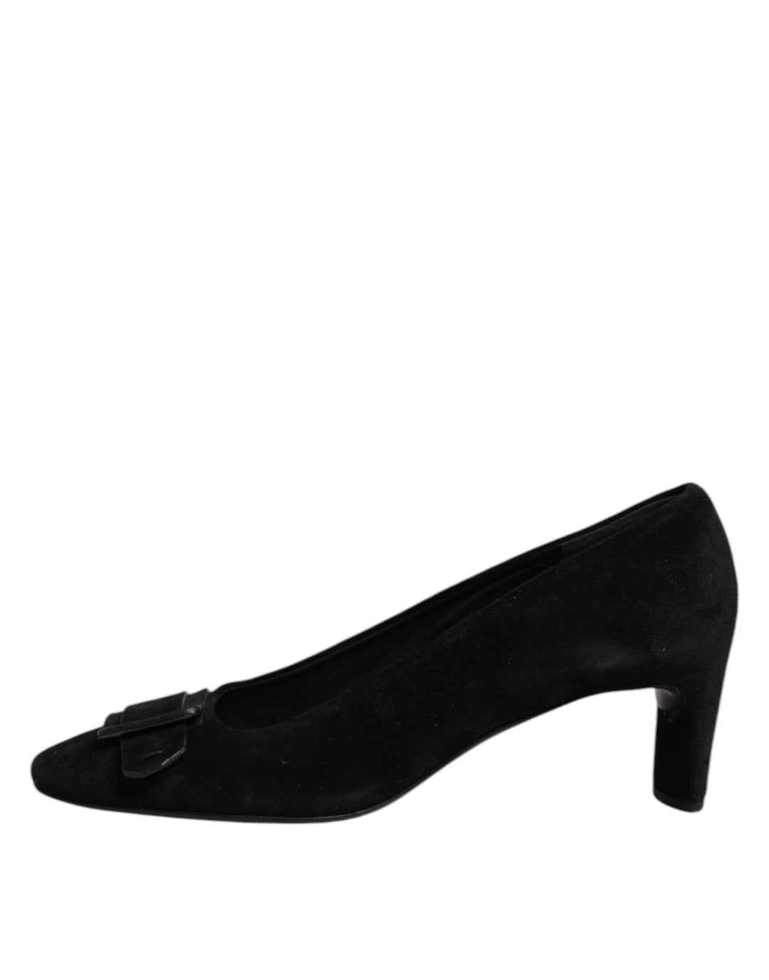 Black Suede Leather Slip On High Heels Pump Shoes