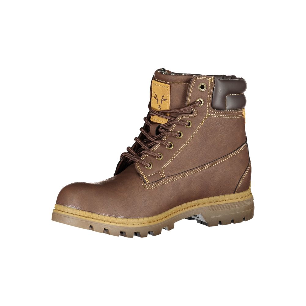 Brown Polyester Boot