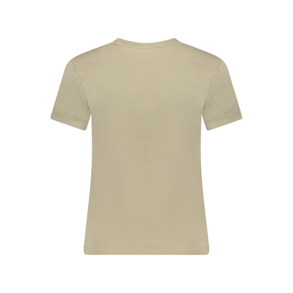 Beige Cotton Tops & T-Shirt