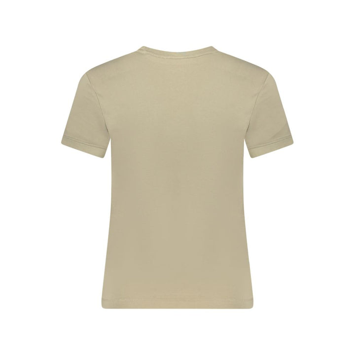 Beige Cotton Tops & T-Shirt