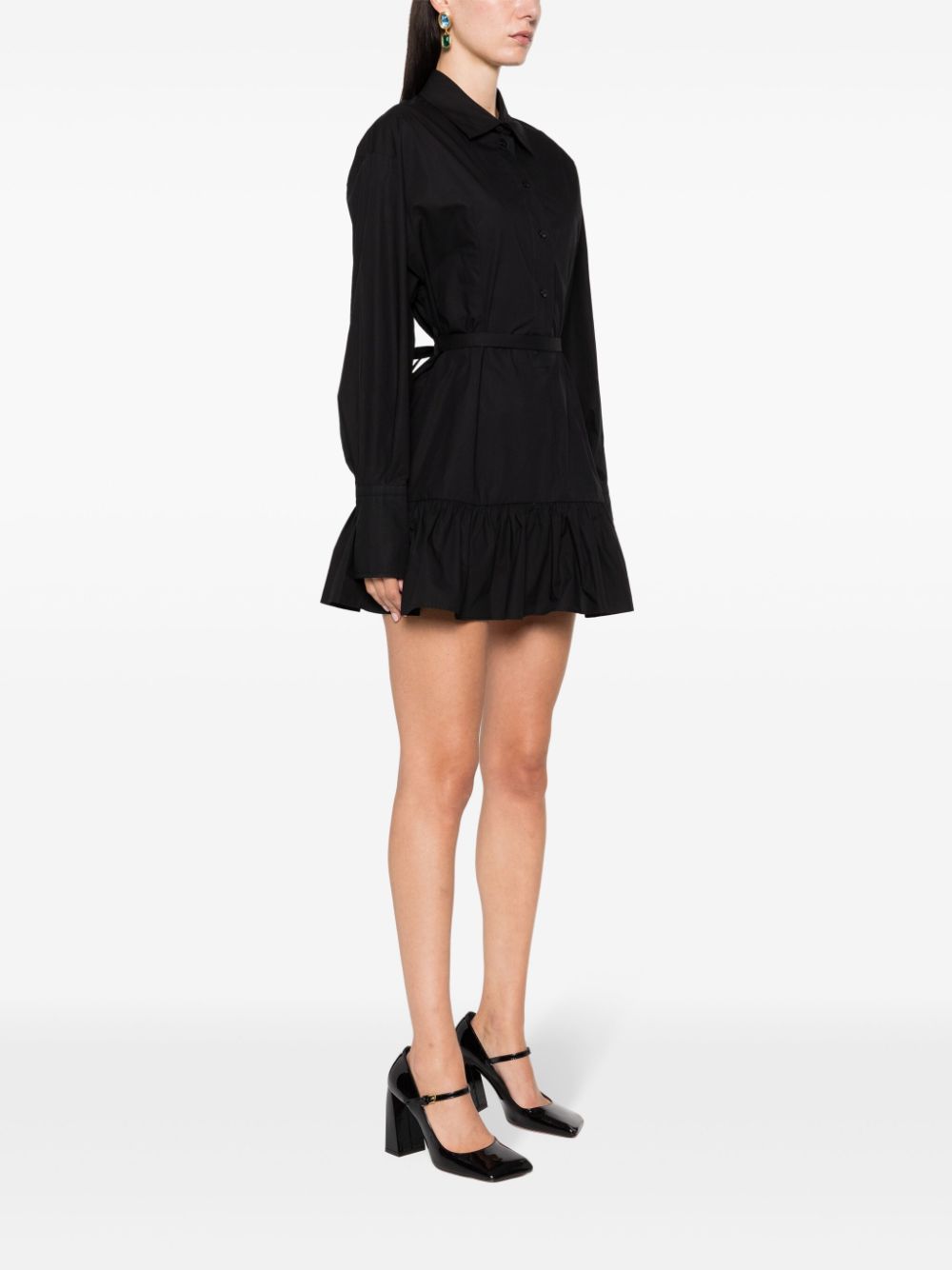ruffled mini shirt dress-5