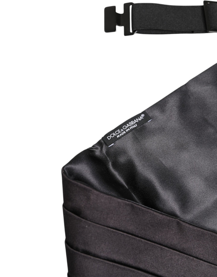 Black Men 100% Silk Belt Wide Waist Cummerbund