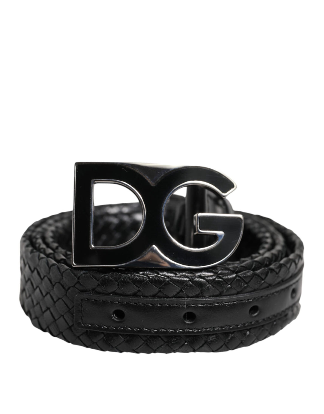 Black Classic Leather DG Logo Buckle Belt