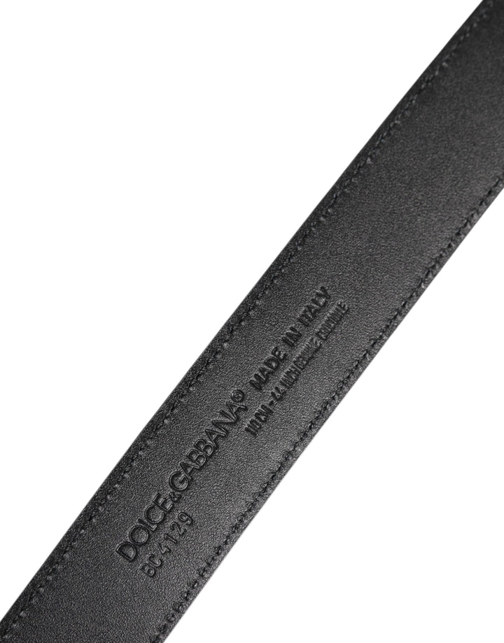 Black Leather Classic Metal DG Buckle Belt