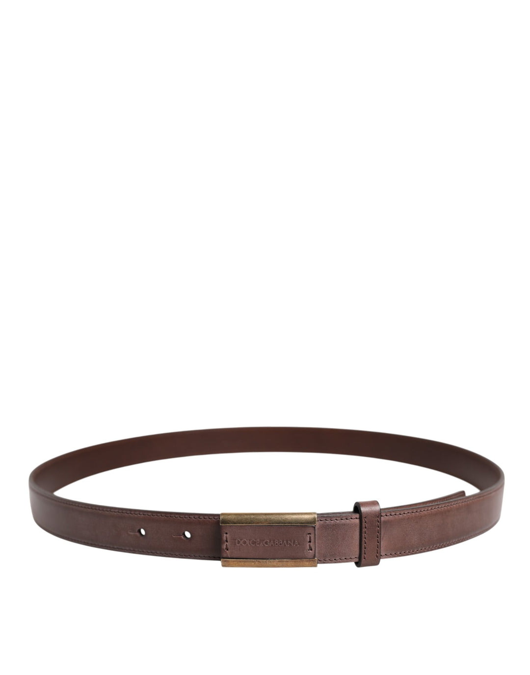 Brown Calf Leather Antique Buckle Belt