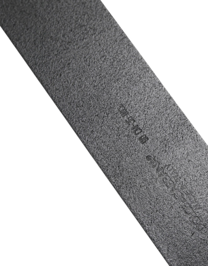 Black Leather Classic Metal Buckle Belt