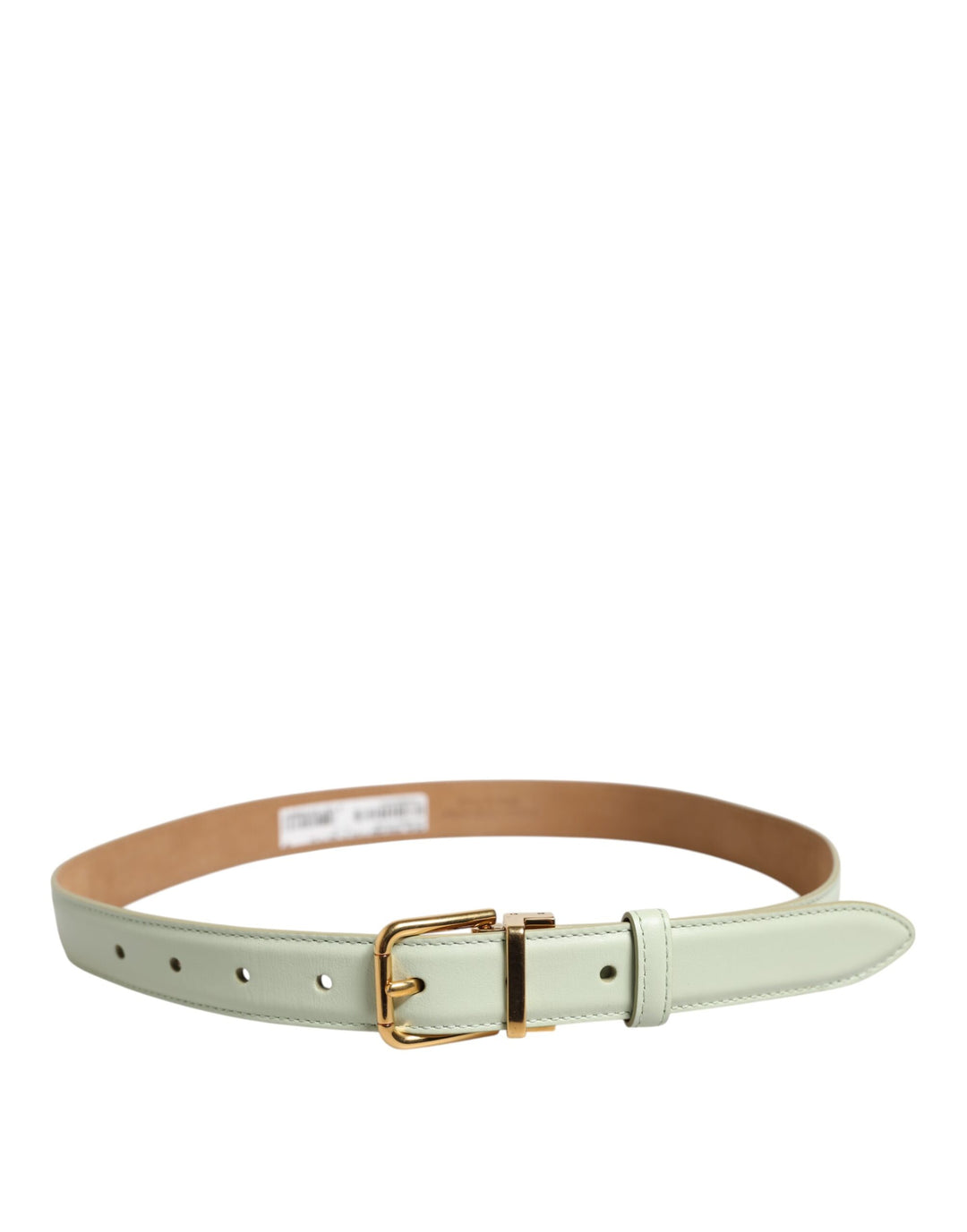 Light Green Leather Gold Metal Buckle Belt
