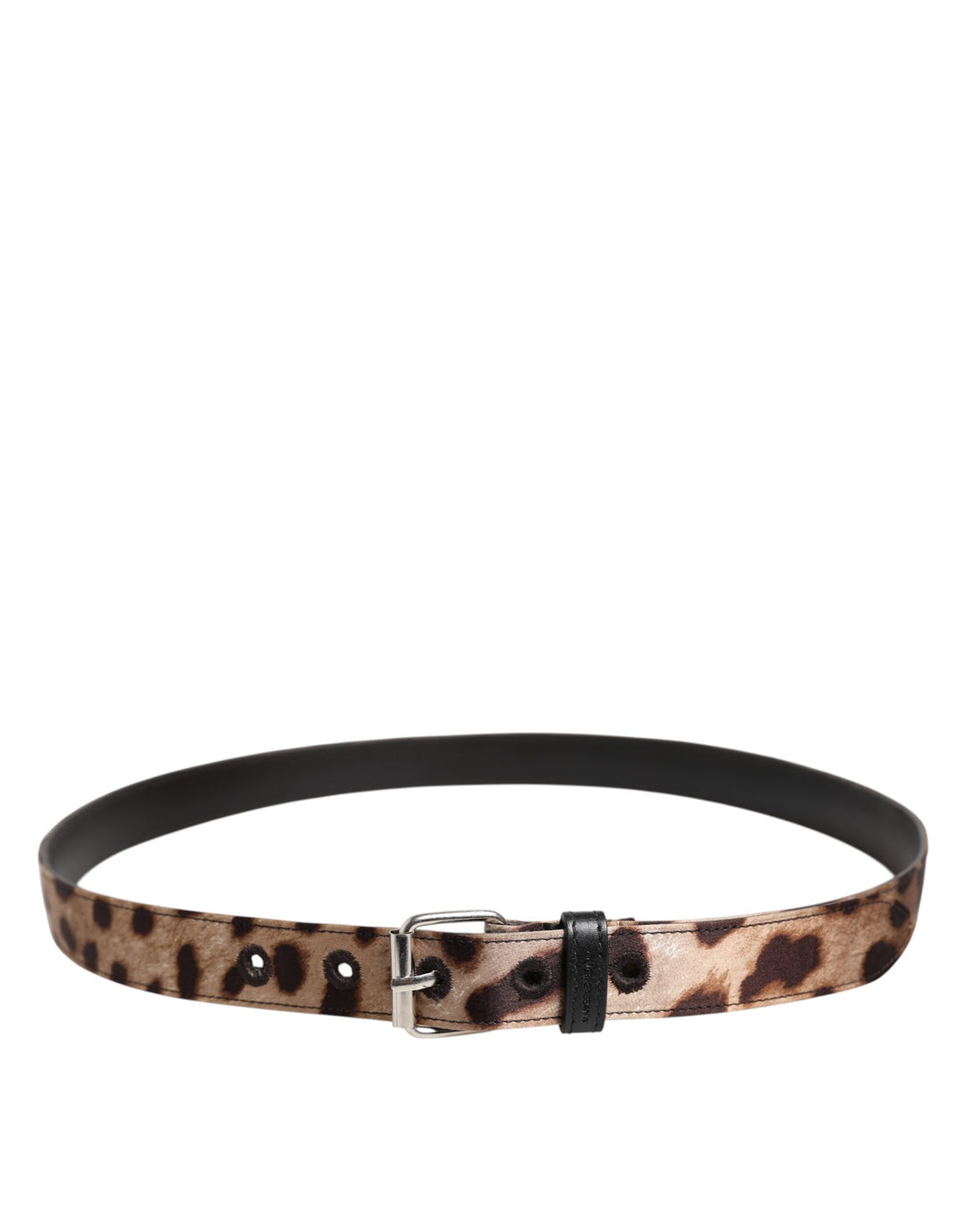 Brown Leopard Silver Metal Buckle Belt