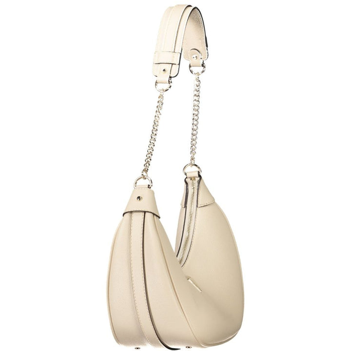 Beige Polyethylene Women Handbag