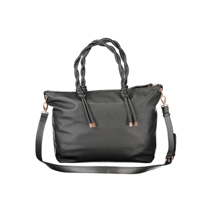 Black Polyethylene Women Handbag