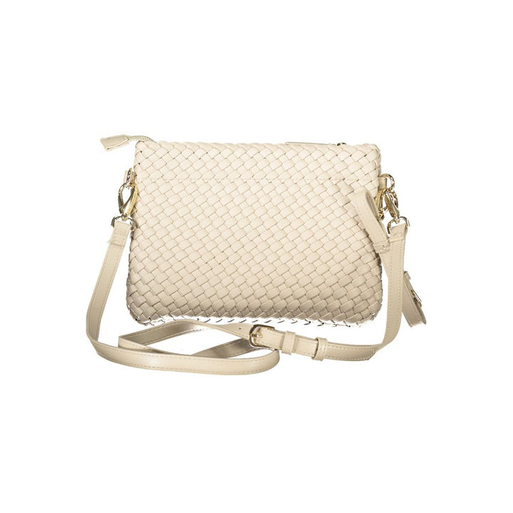 Beige Polyethylene Women Handbag