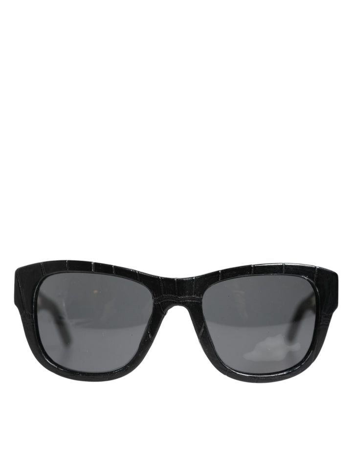 Black Leather Frame DG4177 Tinted Lens Sunglasses