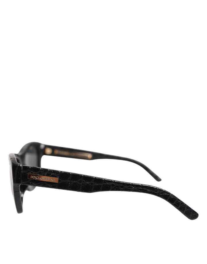 Black Leather Frame DG4177 Tinted Lens Sunglasses