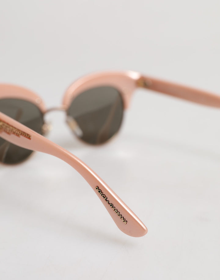 Pink Gold Mirrored Cat Eye DG6109 Sequined Sunglasses