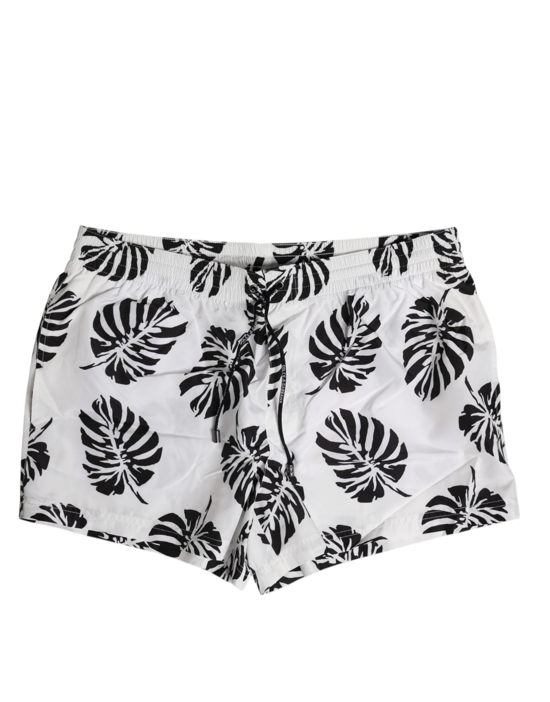White Black Print Beachwear Shorts Swimwear