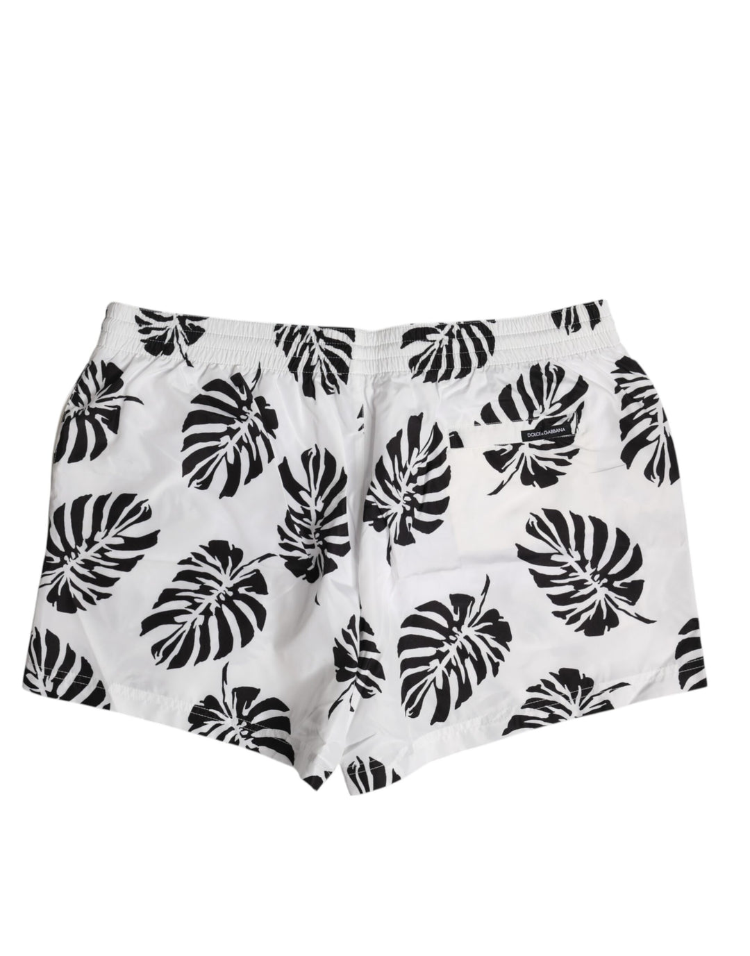 White Black Print Beachwear Shorts Swimwear