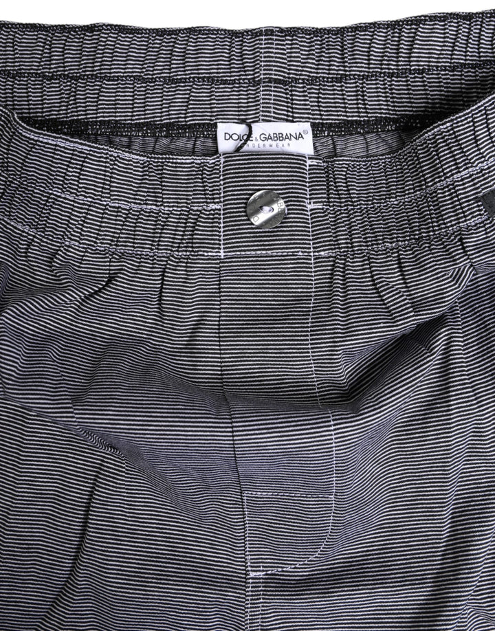 Gray Striped Cotton Regular Boxer Underwear