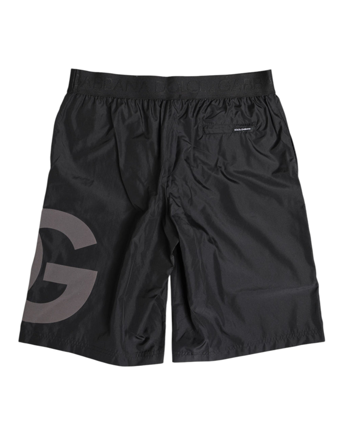 Black Logo Print Beachwear Men Shorts Swimwear