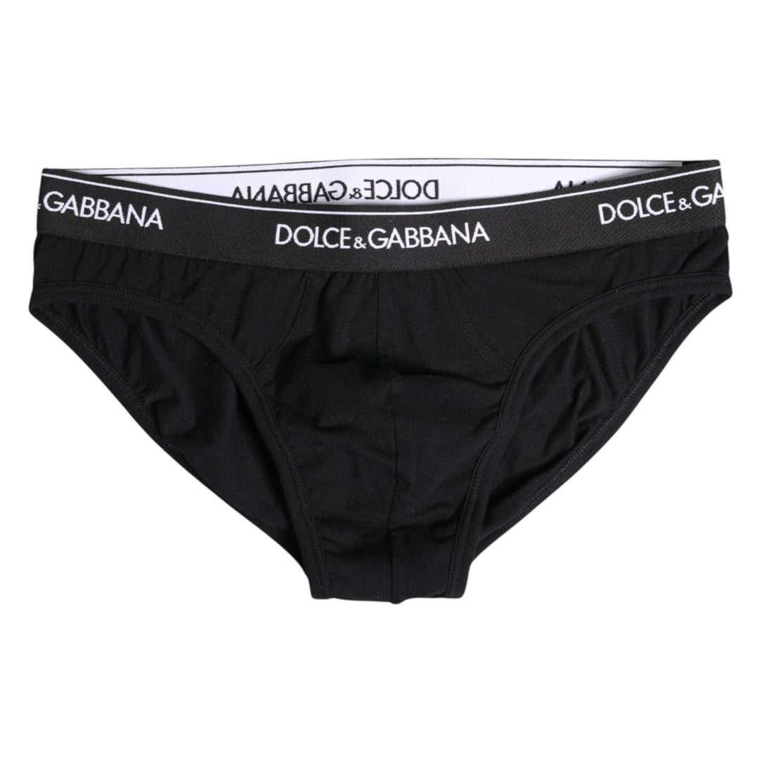 Black Cotton Stretch Regular Brief Underwear