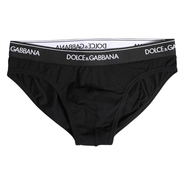 Black Cotton Stretch Regular Brief Underwear