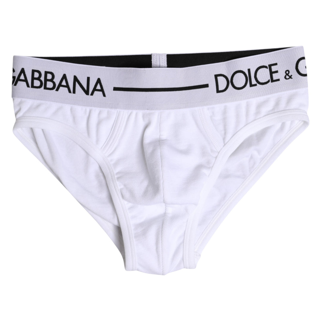 White Cotton Stretch Regular Brief Underwear