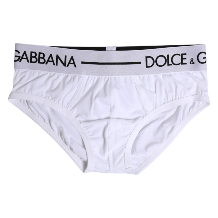 White Cotton Stretch Regular Brief Underwear