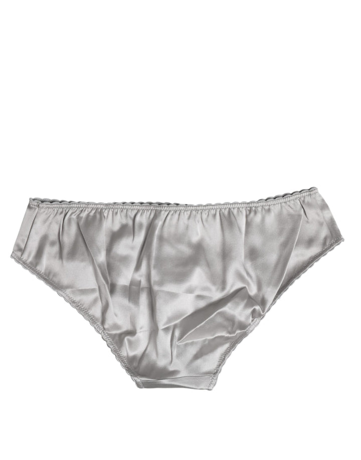Gray Silk Stretch Bottom Low Waist Panty Underwear
